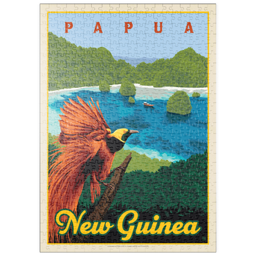 Darstellung des Puzzle Motivs puzzleplate Papua New Guinea: Ein Paradies biologischer Vielfalt, Vintage Poster 500 Puzzle