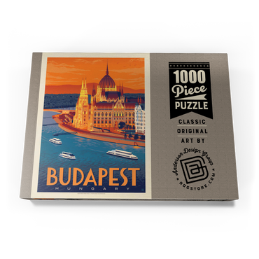 Darstellung des Puzzle Motivs Hungary: Budapest, Vintage Poster 1000 Puzzle Schachtel Ansicht3