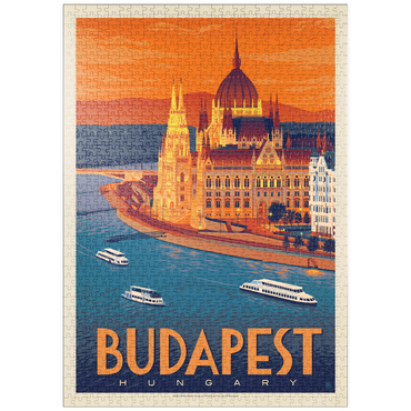 Darstellung des Puzzle Motivs puzzleplate Hungary: Budapest, Vintage Poster 1000 Puzzle