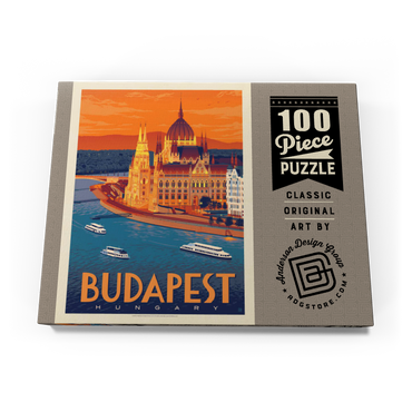 Darstellung des Puzzle Motivs Hungary: Budapest, Vintage Poster 100 Puzzle Schachtel Ansicht3