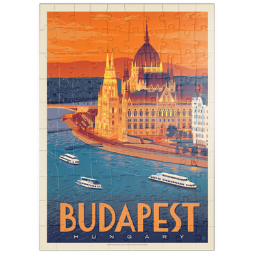 Darstellung des Puzzle Motivs puzzleplate Hungary: Budapest, Vintage Poster 100 Puzzle
