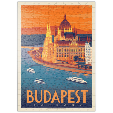 Darstellung des Puzzle Motivs puzzleplate Hungary: Budapest, Vintage Poster 200 Puzzle