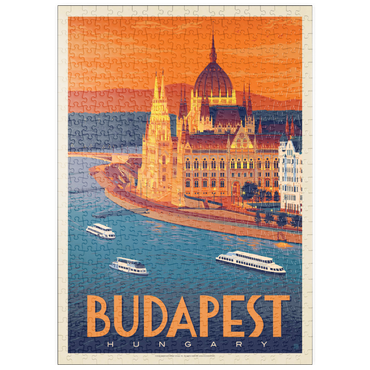 Darstellung des Puzzle Motivs puzzleplate Hungary: Budapest, Vintage Poster 500 Puzzle