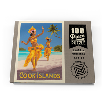 Darstellung des Puzzle Motivs Cook-Inseln: Ein Paradies im Südpazifik, Vintage Poster 100 Puzzle Schachtel Ansicht3