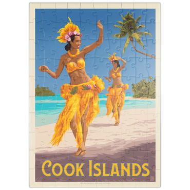 Darstellung des Puzzle Motivs puzzleplate Cook-Inseln: Ein Paradies im Südpazifik, Vintage Poster 100 Puzzle