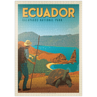 Darstellung des Puzzle Motivs puzzleplate Ecuador: Galapagos National Park, Vintage Poster 1000 Puzzle