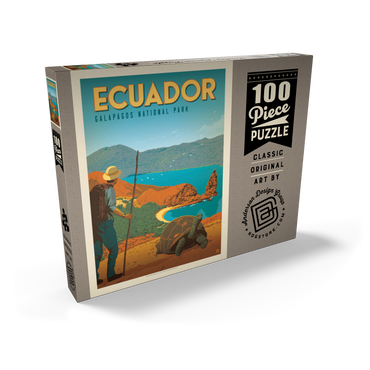 Darstellung des Puzzle Motivs Ecuador: Galapagos National Park, Vintage Poster 100 Puzzle Schachtel Ansicht2