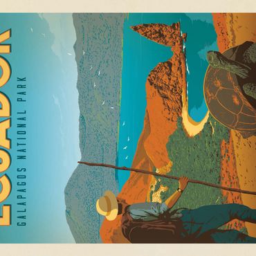 Darstellung des Puzzle Motivs Ecuador: Galapagos National Park, Vintage Poster 200 Puzzle 3D Modell
