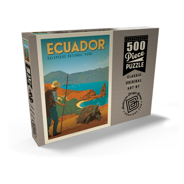 Darstellung des Puzzle Motivs Ecuador: Galapagos National Park, Vintage Poster 500 Puzzle Schachtel Ansicht2