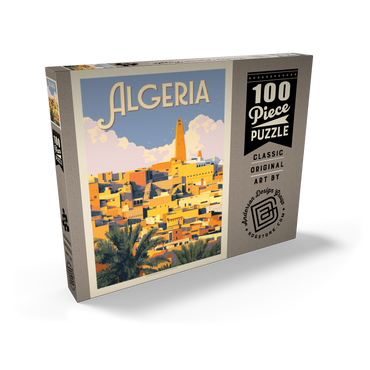Darstellung des Puzzle Motivs Algeria: Unforgettable North African Charm, Vintage Poster 100 Puzzle Schachtel Ansicht2