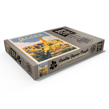 Darstellung des Puzzle Motivs Algeria: Unforgettable North African Charm, Vintage Poster 500 Puzzle Schachtel Ansicht1