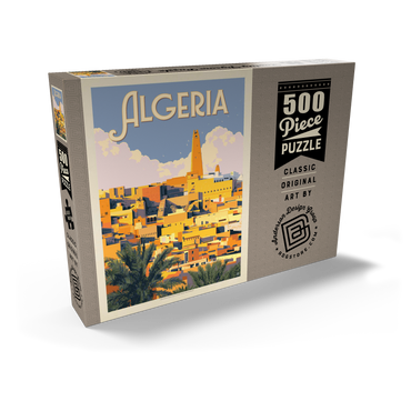 Darstellung des Puzzle Motivs Algeria: Unforgettable North African Charm, Vintage Poster 500 Puzzle Schachtel Ansicht2