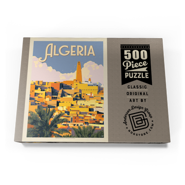 Darstellung des Puzzle Motivs Algeria: Unforgettable North African Charm, Vintage Poster 500 Puzzle Schachtel Ansicht3