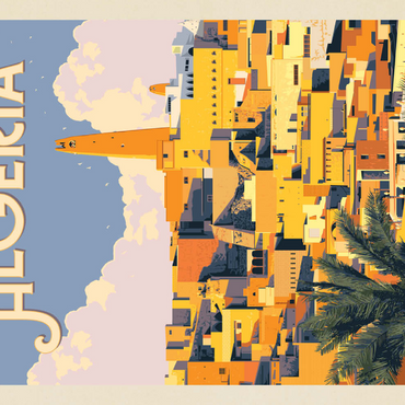 Darstellung des Puzzle Motivs Algeria: Unforgettable North African Charm, Vintage Poster 500 Puzzle 3D Modell