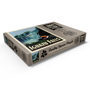 Darstellung des Puzzle Motivs Iguazú Falls: Argentina & Brazil, Vintage Poster 1000 Puzzle Schachtel Ansicht1