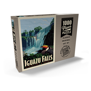 Darstellung des Puzzle Motivs Iguazú Falls: Argentina & Brazil, Vintage Poster 1000 Puzzle Schachtel Ansicht2