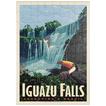 Darstellung des Puzzle Motivs puzzleplate Iguazú Falls: Argentina & Brazil, Vintage Poster 100 Puzzle
