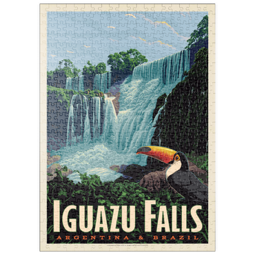 Darstellung des Puzzle Motivs puzzleplate Iguazú Falls: Argentina & Brazil, Vintage Poster 500 Puzzle