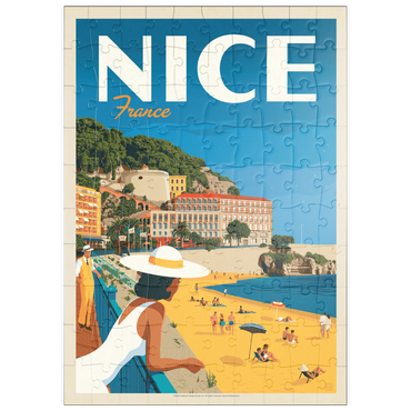 Darstellung des Puzzle Motivs puzzleplate France: Nice, Vintage Poster 100 Puzzle