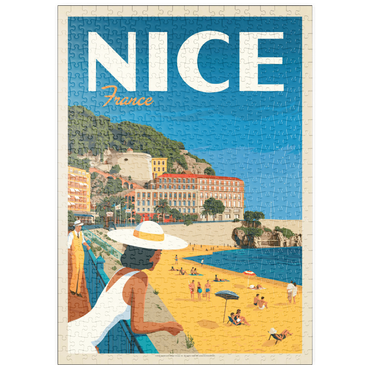Darstellung des Puzzle Motivs puzzleplate France: Nice, Vintage Poster 500 Puzzle