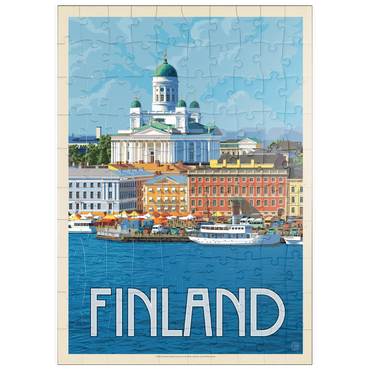 Darstellung des Puzzle Motivs puzzleplate Finland: Helsinki, Vintage Poster 100 Puzzle