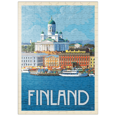 Darstellung des Puzzle Motivs puzzleplate Finland: Helsinki, Vintage Poster 200 Puzzle