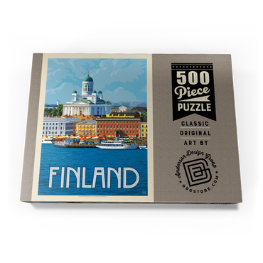Darstellung des Puzzle Motivs Finland: Helsinki, Vintage Poster 500 Puzzle Schachtel Ansicht3