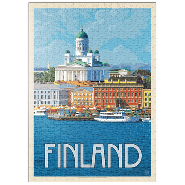 Darstellung des Puzzle Motivs puzzleplate Finland: Helsinki, Vintage Poster 500 Puzzle
