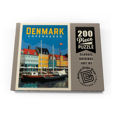 Darstellung des Puzzle Motivs Denmark: Copenhagen, Vintage Poster 200 Puzzle Schachtel Ansicht3