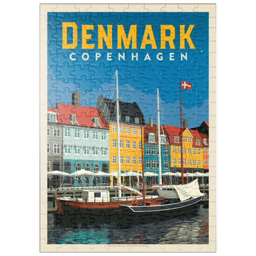 Darstellung des Puzzle Motivs puzzleplate Denmark: Copenhagen, Vintage Poster 200 Puzzle