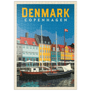 Darstellung des Puzzle Motivs puzzleplate Denmark: Copenhagen, Vintage Poster 500 Puzzle