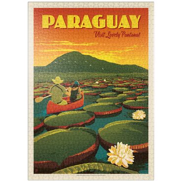 Darstellung des Puzzle Motivs puzzleplate Paraguay: Giant Lily Pads, Vintage Poster 1000 Puzzle