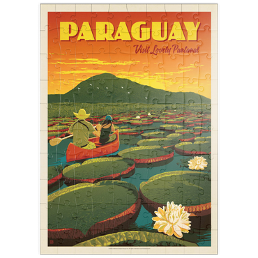 Darstellung des Puzzle Motivs puzzleplate Paraguay: Giant Lily Pads, Vintage Poster 100 Puzzle