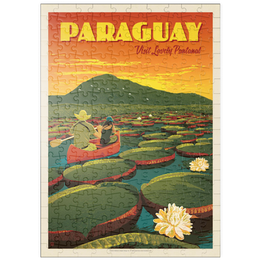 Darstellung des Puzzle Motivs puzzleplate Paraguay: Giant Lily Pads, Vintage Poster 200 Puzzle
