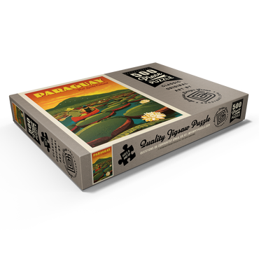 Darstellung des Puzzle Motivs Paraguay: Giant Lily Pads, Vintage Poster 500 Puzzle Schachtel Ansicht1