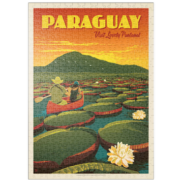 Darstellung des Puzzle Motivs puzzleplate Paraguay: Giant Lily Pads, Vintage Poster 500 Puzzle
