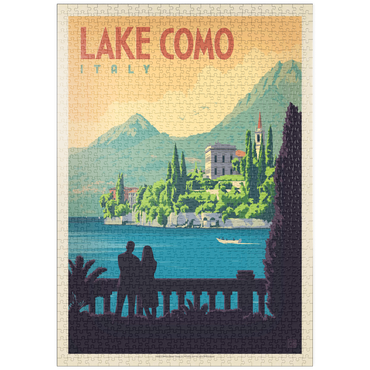 Darstellung des Puzzle Motivs puzzleplate Italy: Lake Como, Vintage Poster 1000 Puzzle