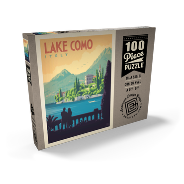 Darstellung des Puzzle Motivs Italy: Lake Como, Vintage Poster 100 Puzzle Schachtel Ansicht2