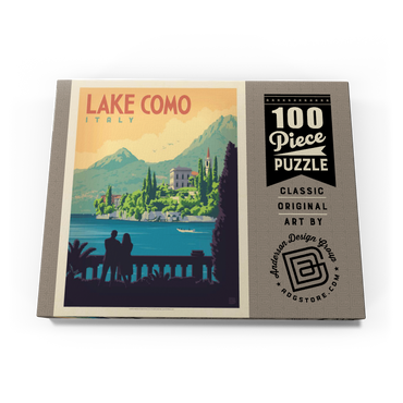 Darstellung des Puzzle Motivs Italy: Lake Como, Vintage Poster 100 Puzzle Schachtel Ansicht3