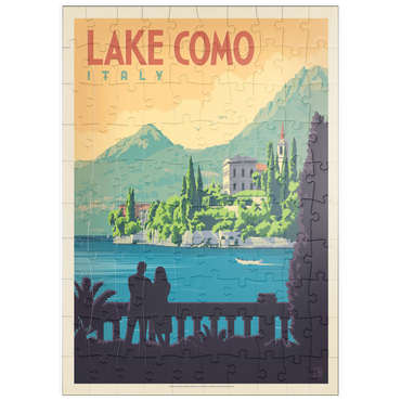 Darstellung des Puzzle Motivs puzzleplate Italy: Lake Como, Vintage Poster 100 Puzzle