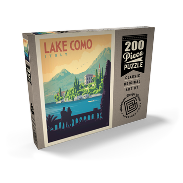 Darstellung des Puzzle Motivs Italy: Lake Como, Vintage Poster 200 Puzzle Schachtel Ansicht2