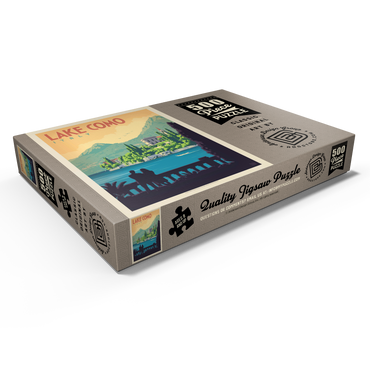 Darstellung des Puzzle Motivs Italy: Lake Como, Vintage Poster 500 Puzzle Schachtel Ansicht1