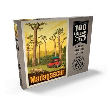 Darstellung des Puzzle Motivs Madagascar: The Eighth Continent, Vintage Poster 100 Puzzle Schachtel Ansicht2