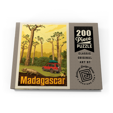Darstellung des Puzzle Motivs Madagaskar: Der achte Kontinent, Vintage Poster 200 Puzzle Schachtel Ansicht3