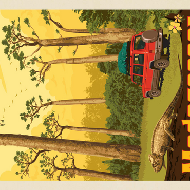 Darstellung des Puzzle Motivs Madagaskar: Der achte Kontinent, Vintage Poster 200 Puzzle 3D Modell