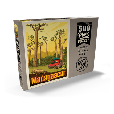 Darstellung des Puzzle Motivs Madagascar: The Eighth Continent, Vintage Poster 500 Puzzle Schachtel Ansicht2