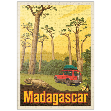 Darstellung des Puzzle Motivs puzzleplate Madagascar: The Eighth Continent, Vintage Poster 500 Puzzle