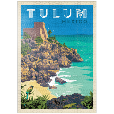 Darstellung des Puzzle Motivs puzzleplate Mexico: Tulum, Vintage Poster 1000 Puzzle
