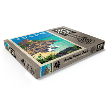 Darstellung des Puzzle Motivs Mexico: Tulum, Vintage Poster 100 Puzzle Schachtel Ansicht1