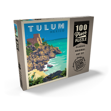 Darstellung des Puzzle Motivs Mexico: Tulum, Vintage Poster 100 Puzzle Schachtel Ansicht2